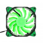 LED Illuminated Computer Cooler 120mm 12cm 4 + 3 Pin Cooling Fan Ultra Silent GREEN Gaming